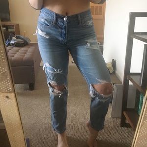 American Eagle Vintage High Rise Ripped Jeans